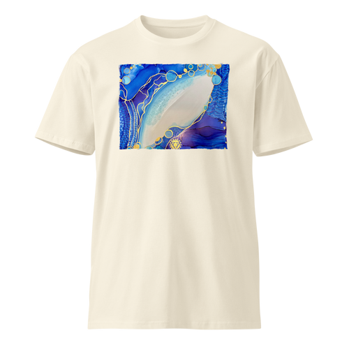 THROAT CHAKRA Unisex Premium Cotton T-shirt Energy Art by Rebecca Bond - Light