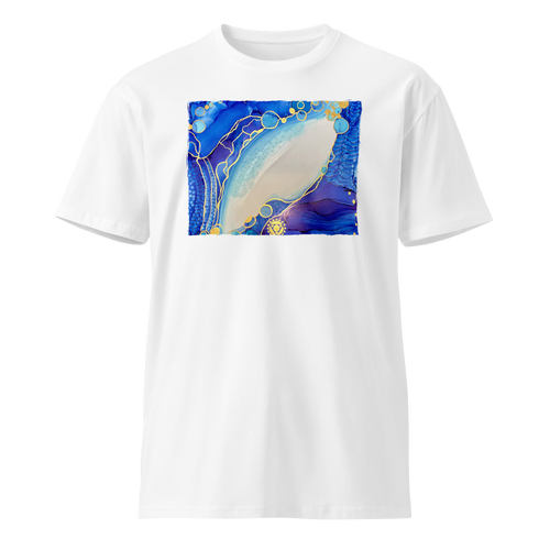 THROAT CHAKRA Unisex Premium Cotton T-shirt Energy Art by Rebecca Bond - Light