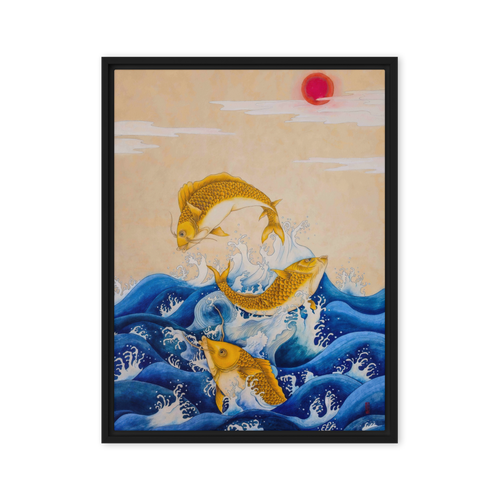Ascending Energy - Energy Art by Yesang Lee - Framed Canvas Print