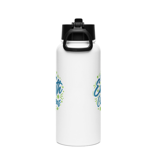 WE'RE EARTH CITIZENS | Stainless Steel Water Bottle with a Straw Lid