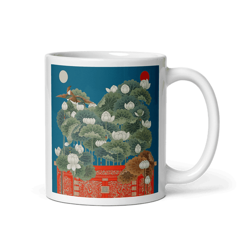 MAGIC IN A DREAM - White Glossy Ceramic Mug - Energy Art by Meekyung Shin