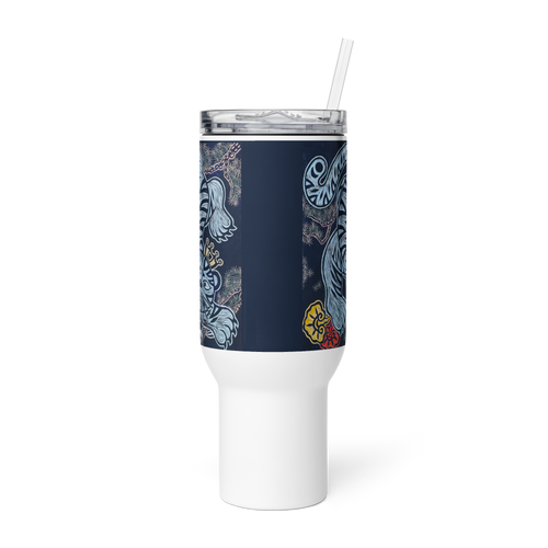 The Tiger Heralds Good Fortune  - Energy Art by Meekyung Shin | Travel Mug with a Handle