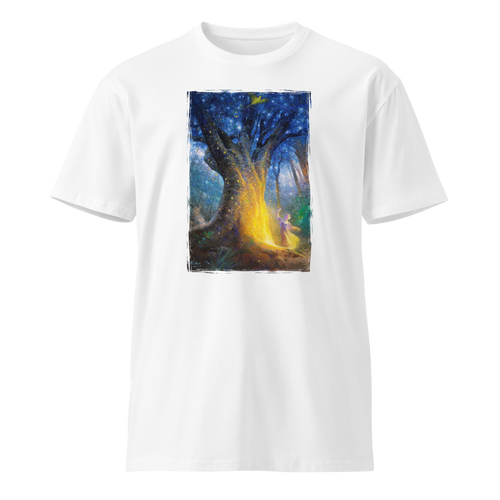 FOREST OF DANCING SOULS Unisex Premium Cotton T-shirt Energy Art by Al Choi - Light