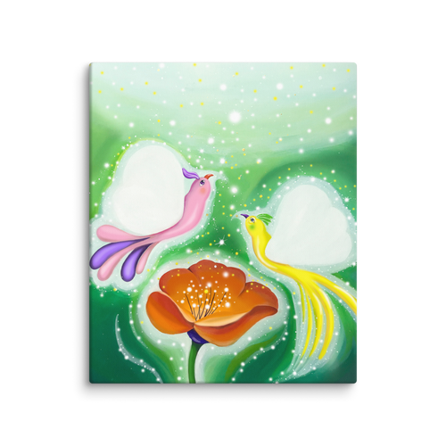 Bird of the Soul-Love - Energy Art by Jisu Han - Unframed Canvas Print