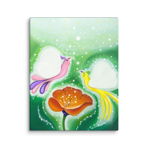 Bird of the Soul-Love - Energy Art by Jisu Han - Unframed Canvas Print