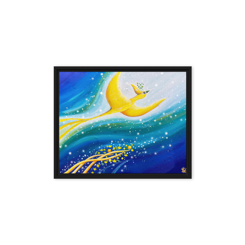 Bird of the Soul  #26-1 - Energy Art by Jisu Han - Framed Canvas Print