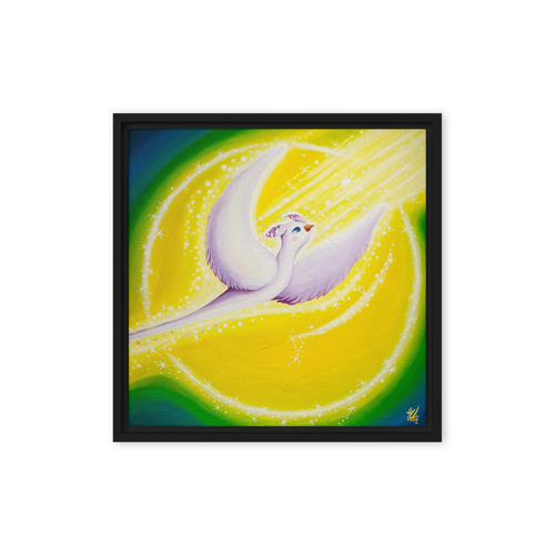Bird of the Soul  #28 - Energy Art by Jisu Han - Framed Canvas Print