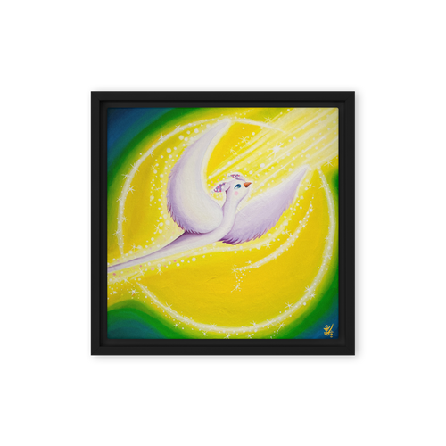 Bird of the Soul  #28 - Energy Art by Jisu Han - Framed Canvas Print
