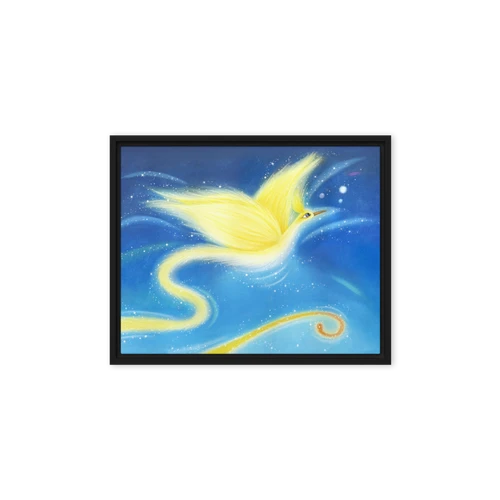 Bird of the Soul #12 - Energy Art by Jisu Han - Framed Canvas Print