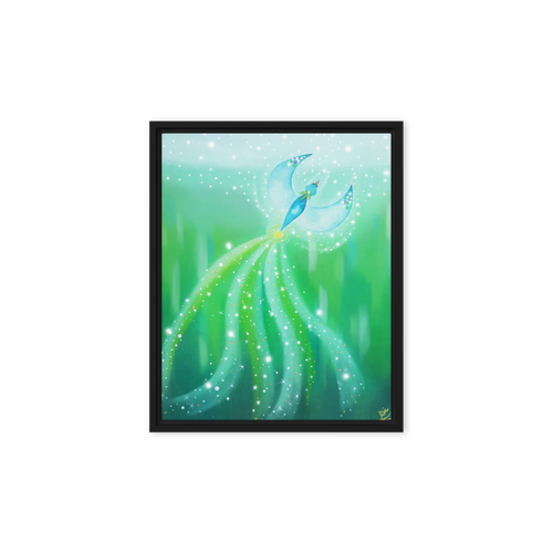 Bird of the Soul #21 - Energy Art by Jisu Han - Framed Canvas Print