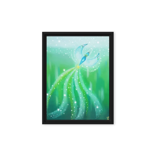 Bird of the Soul #21 - Energy Art by Jisu Han - Framed Canvas Print