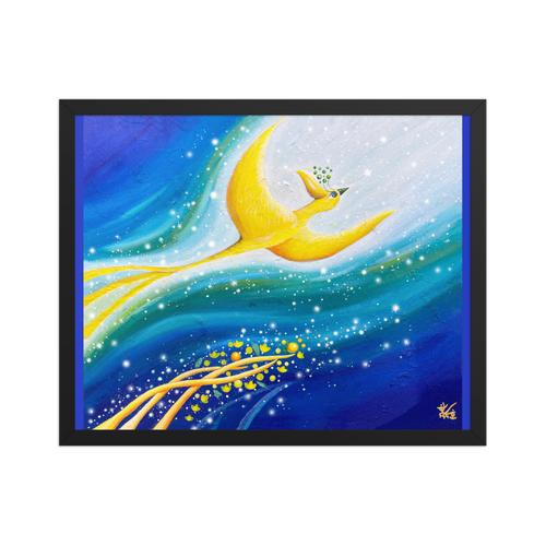 Bird of the Soul  #26-1 - Energy Art by Jisu Han - Framed Paper Print
