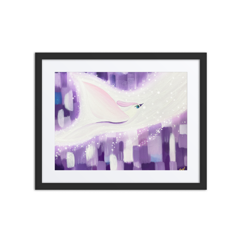 Bird of the Soul  #8 - Energy Art by Jisu Han - Framed Paper Print with Mat