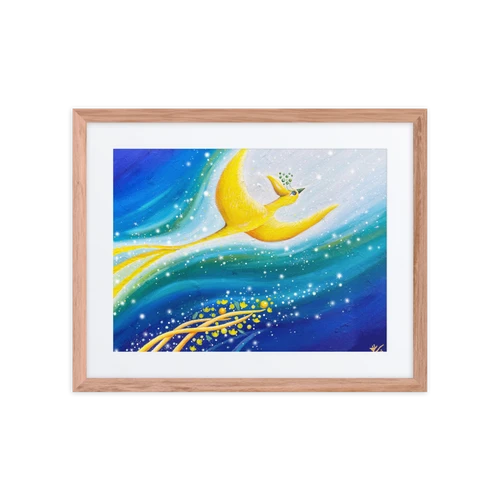 Bird of the Soul  #26-1 - Energy Art Gallery by Jisu Han - Framed Paper Print with Mat
