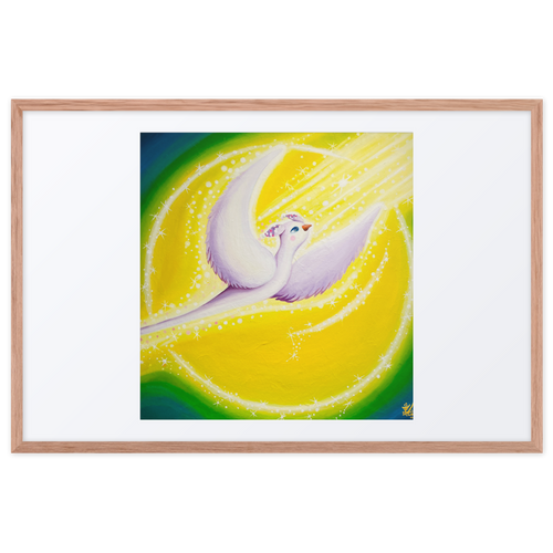 Bird of the Soul  #28 - Energy Art by Jisu Han - Framed Paper Print with Mat