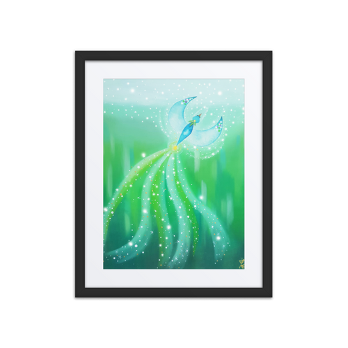 Bird of the Soul #21 - Energy Art Gallery by Jisu Han - Framed Paper Print with Mat