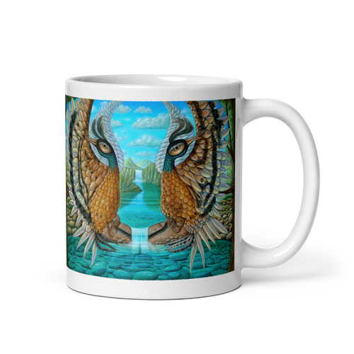 GUARDIANS 2 White Glossy Ceramic Mug - Energy Art by Matthew Smith