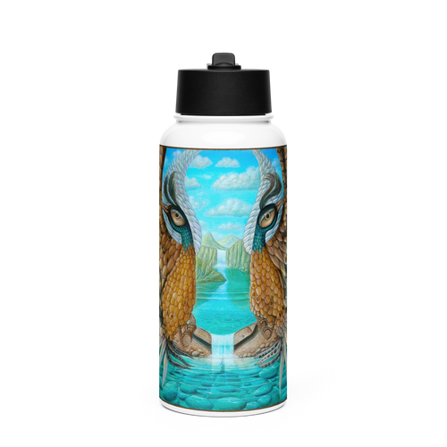 Guardians 2 - Energy Art by Matthew Smith - Stainless Steel Water Bottle with a Straw Lid