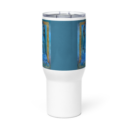 Blue Buddha - Energy Art by Matthew Smith - Travel Mug with a Handle