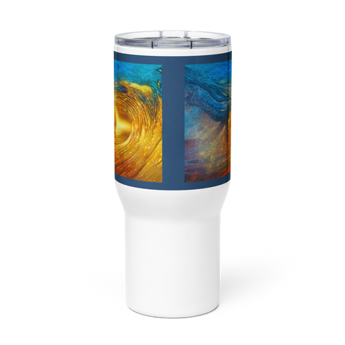 Wave of Thought - Energy Art by Matthew Smith - Travel Mug with a Handle