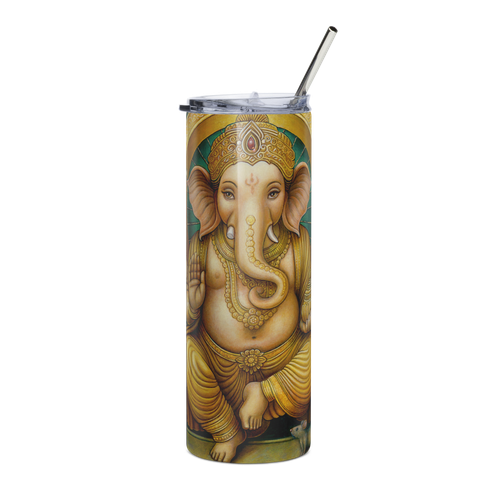 Golden Ganesh - Energy Art by Matthew Smith - Stainless Steel Tumbler