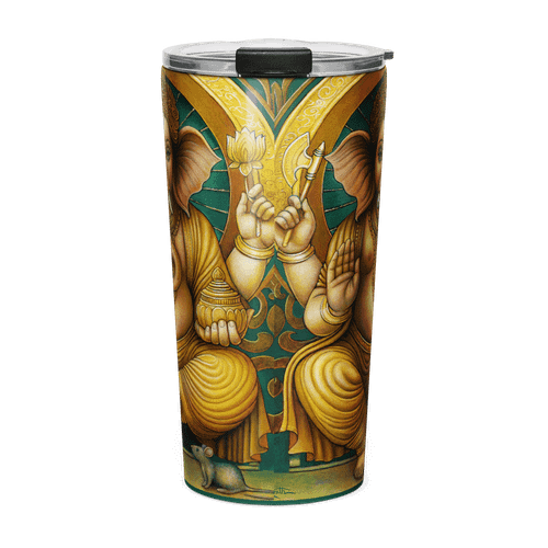 GOLDEN GANESH Energy Art by Matthew Smith - Tapered Stainless Steel Tumbler