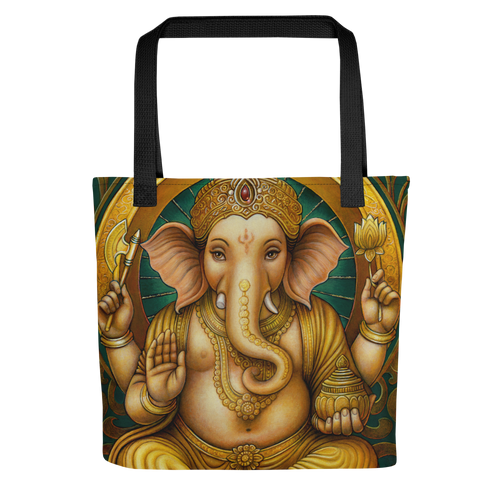 Golden Ganesh Tote Bag Energy Art by Matthew Smith