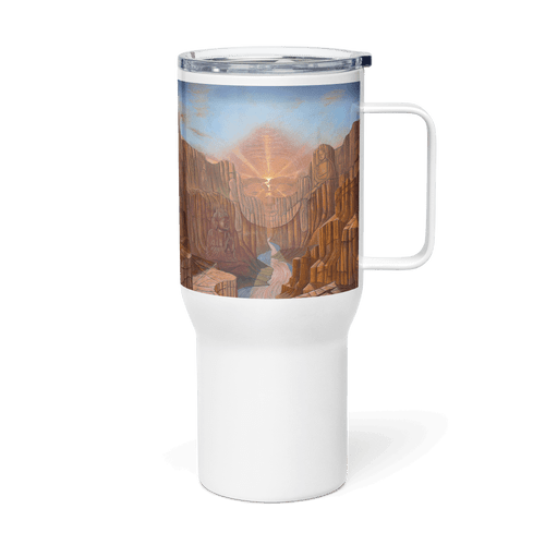 Dawn of Consciousness - Energy Art by Matthew Smith - Travel Mug with a Handle