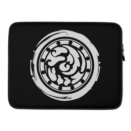 Samjoko White Circle Black Laptop Sleeve