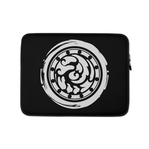 Samjoko White Circle Black Laptop Sleeve