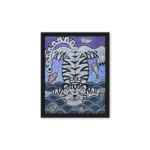 Welcoming Blessings  #03 - Energy Art by Meekyung Shin  - Framed Canvas Print