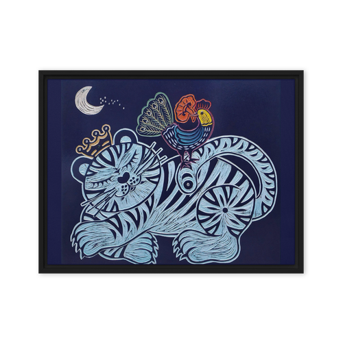 Welcoming Blessings  #09 - Energy Art by Meekyung Shin - Framed Canvas Print