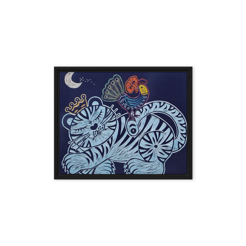 Welcoming Blessings  #09 - Energy Art by Meekyung Shin - Framed Canvas Print