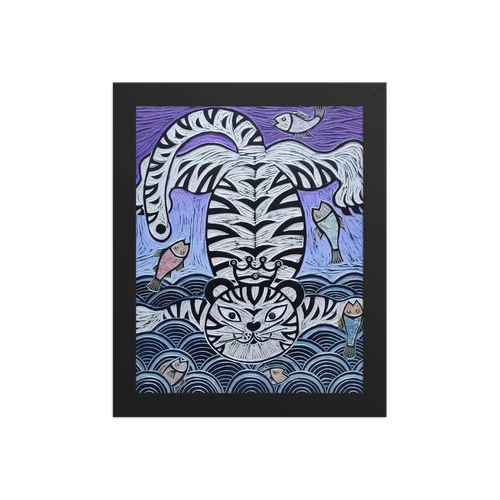 Welcoming Blessings #03 - Energy Art by Meekyung Shin - Framed Paper Print