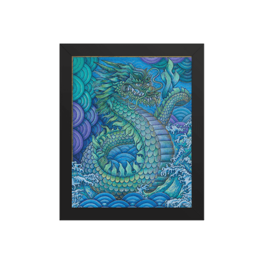 Blue Dragon - Energy Art by Matthew Smith - Framed Paper Print