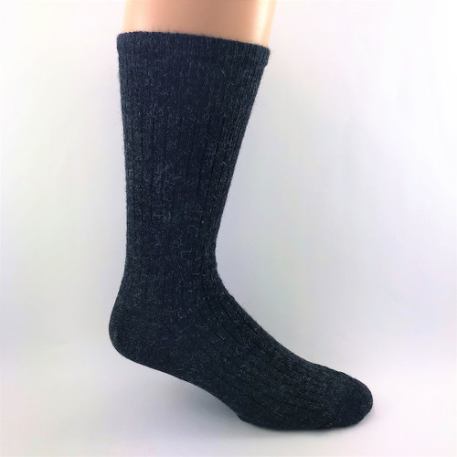 Alpaca Rib Sock - Dark Grey