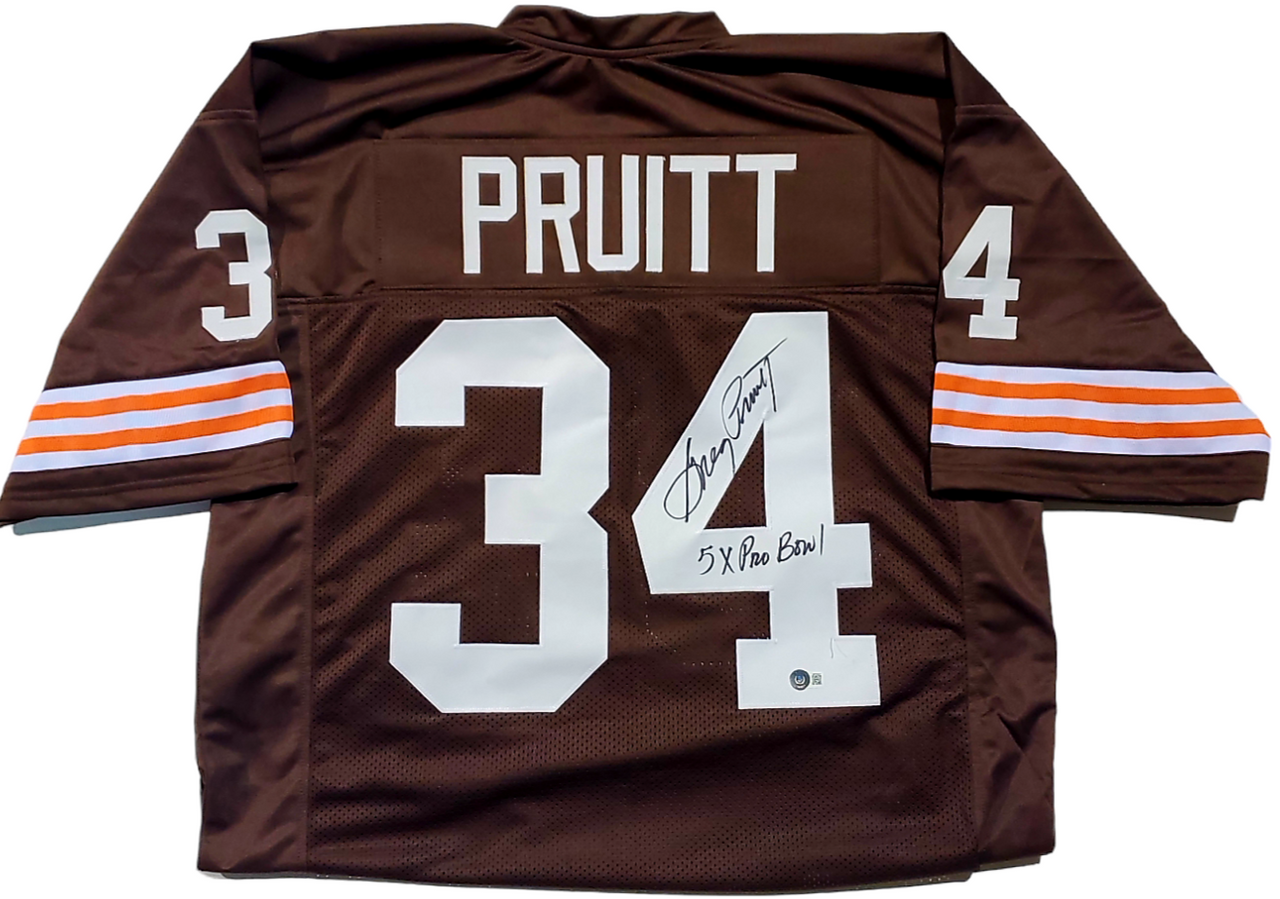 Ohio Sports Group Greg Pruitt Cleveland Browns Autographed Signed Jersey w/ 5X Pro Bowl Inscription - Beckett Authentic