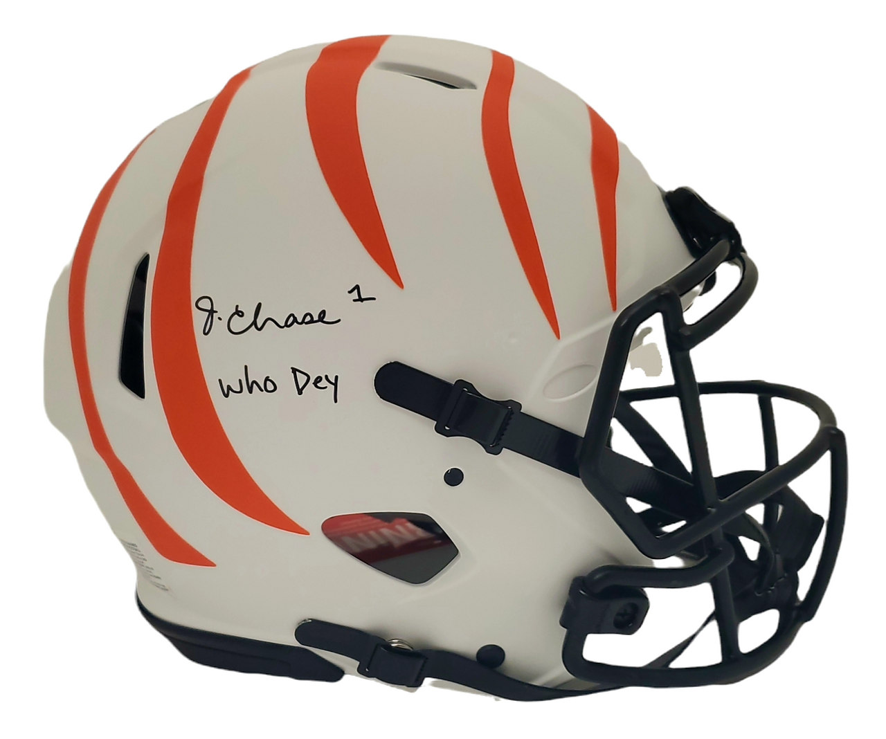 Ja'Marr Chase Cincinnati Bengals Autographed Lunar Authentic Helmet w/ Who  Dey Inscription - Beckett Authentic