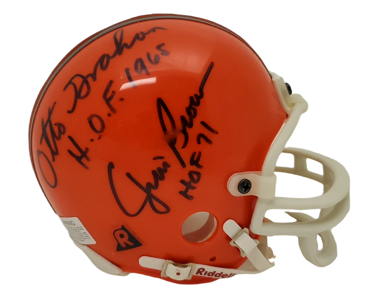 jim brown autographed mini helmet