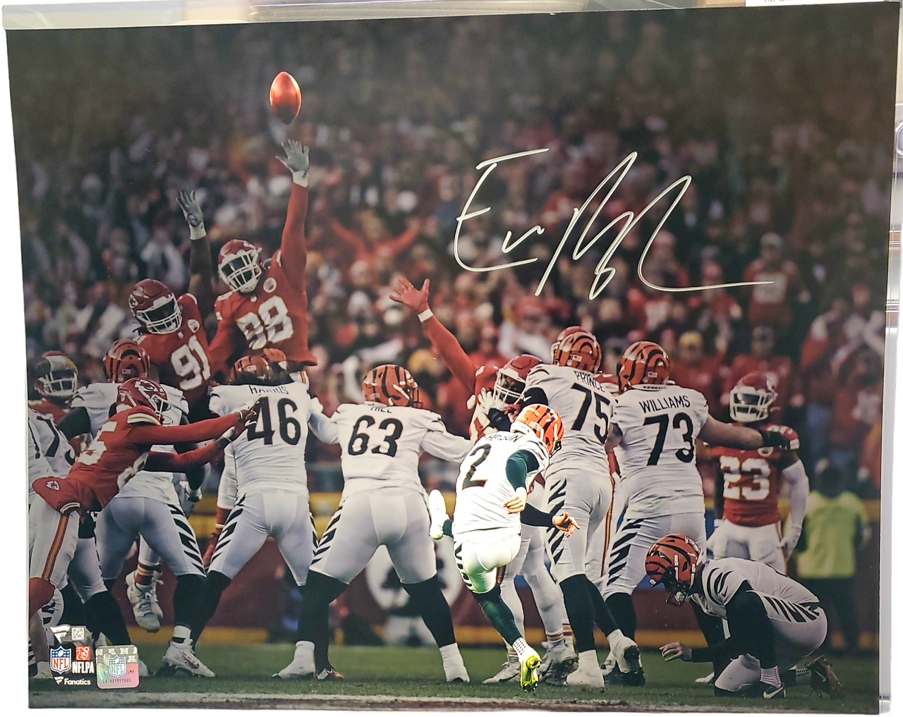 Evan McPherson Cincinnati Bengals 16x20 16-2 Autographed Photo w/ 'Money  Mac' inscription - Fanatics Authentic