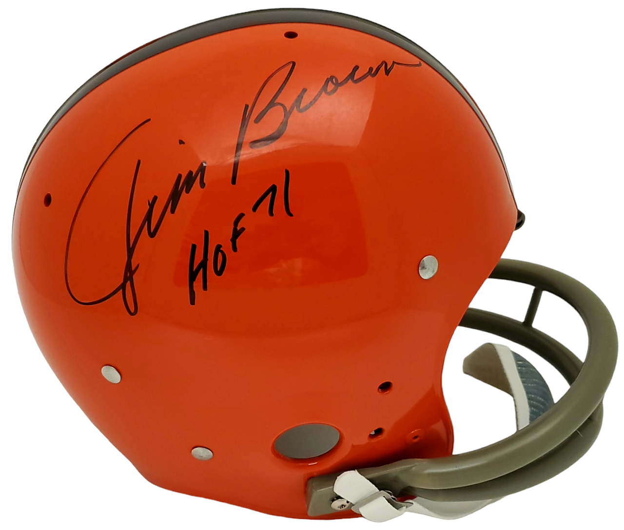 Jim Brown Autographed Cleveland Browns Mini Helmet w/ HOF 71