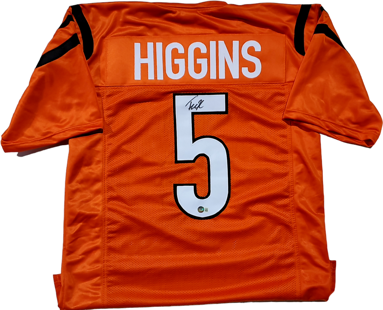 Ohio Sports Group Tee Higgins Cincinnati Bengals Autographed Orange Custom Jersey #5 - Beckett Authentic