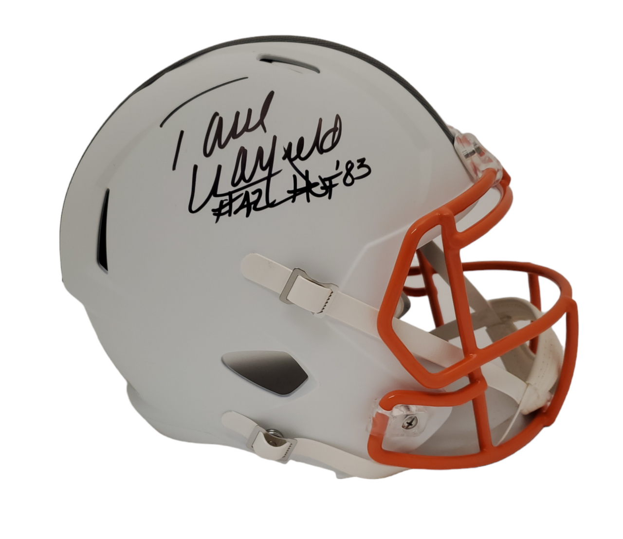 Paul Warfield Cleveland Browns Autographed Lunar Replica Helmet w/ HOF 83  Inscription - Beckett Authentic