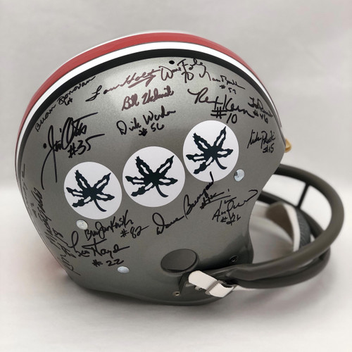 1968 Team OSU w/ Holtz Autographed Signed Replica Helmet - Certified Authentic