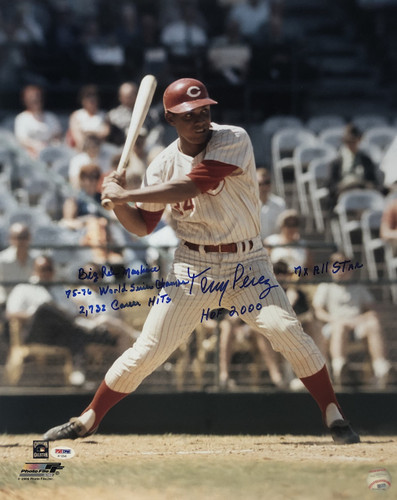 Tony Perez Cincinnati Reds 16-1 w/ Inscriptions 16x20 Autographed Signed Photo - PSA Authentic