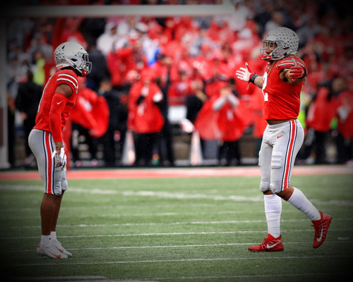 Chase Young & Jeff Okudah Ohio State Buckeyes Licensed Unsigned Photo 2