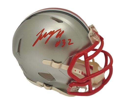 TreVeyon Henderson Ohio State Buckeyes Autographed Signed Flash Mini Helmet - Beckett Authentic