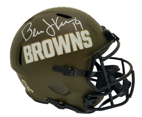 Bernie Kosar Cleveland Browns Autographed Signed Salute to Service Speed Authentic Helmet - Certified Authentic
