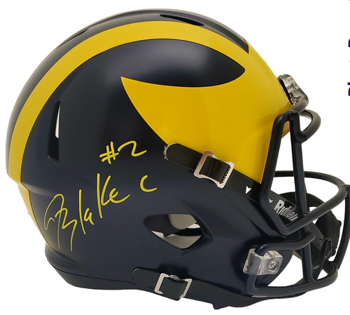 Blake Corum Michigan Wolverines Autographed Full Size Speed Replica Helmet - JSA Authentic