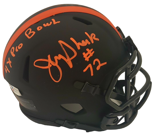 Jerry Sherk Cleveland Browns Autographed Eclipse Mini Helmet w/ "4x Pro Bowl" Inscription - Beckett Authentic